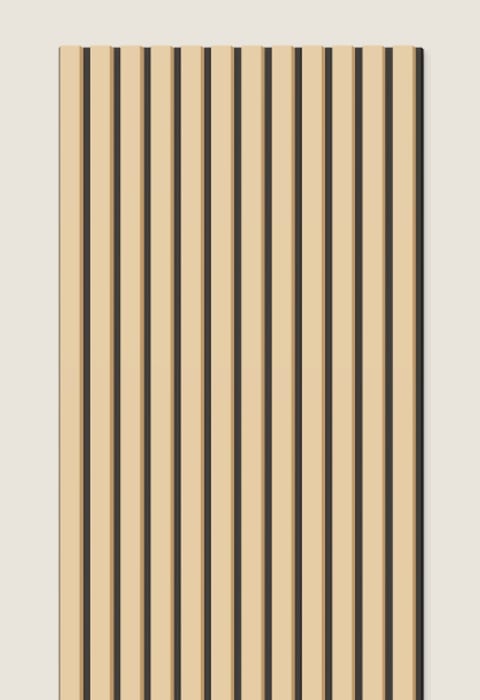 Acoustic wood slats on dark felt