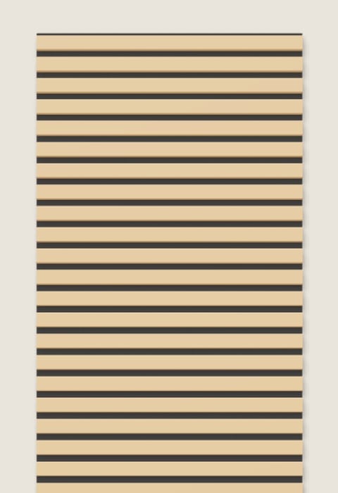 Horizontal wood slat wall panel